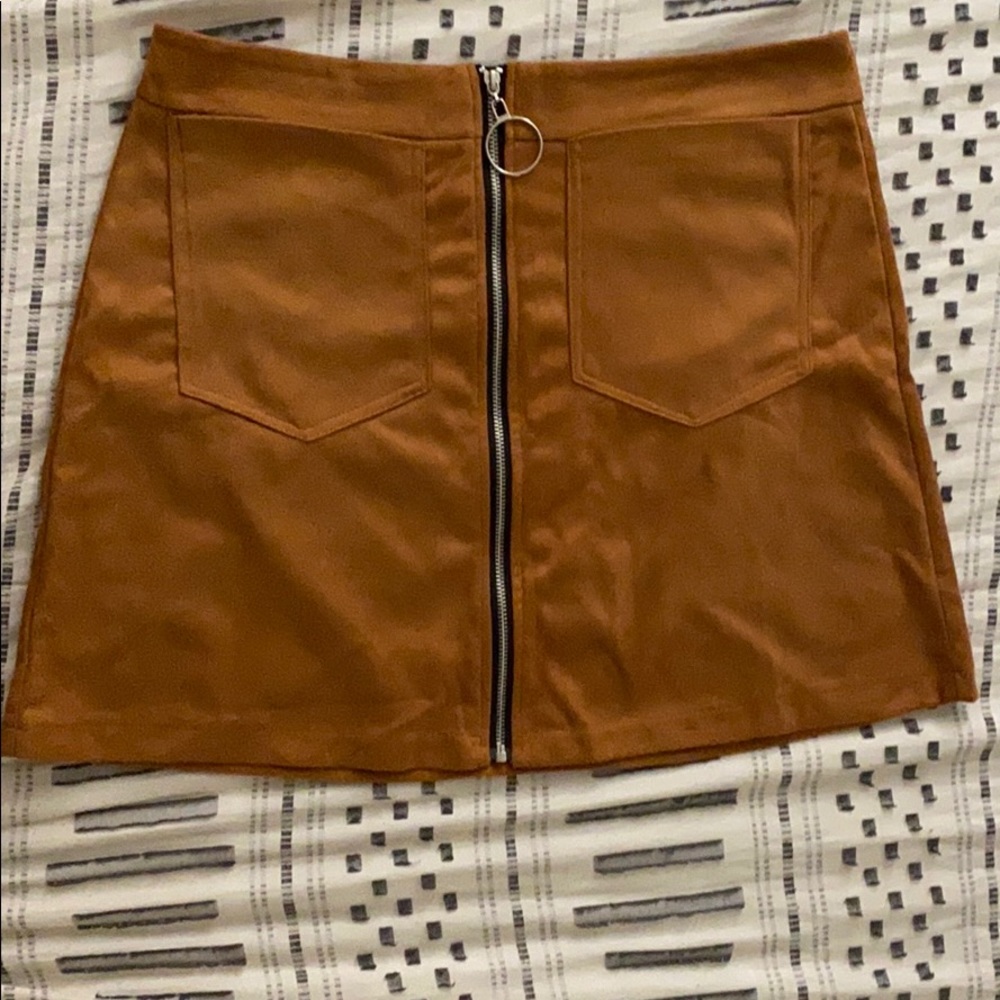 Suede tan skirt